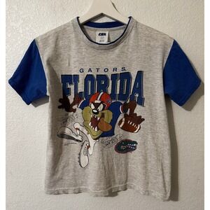 CSA Florida Gators T-Shirt Boys L 12/14 Gray 1997 Taz Looney Tunes Vintage